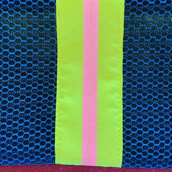 3/$10 Ipsy Glam Bag New January 2018 Game Face Navy Mesh Nautical Neon Makeup - Picture 6 of 10